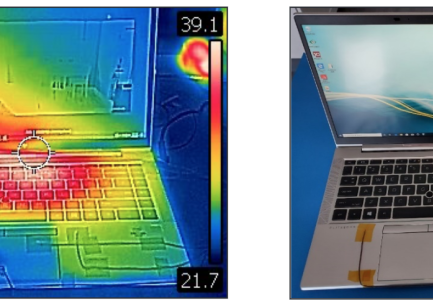 Figure 7. Skin temperature thermocouple instrumentation for HP EliteBook 840 G7